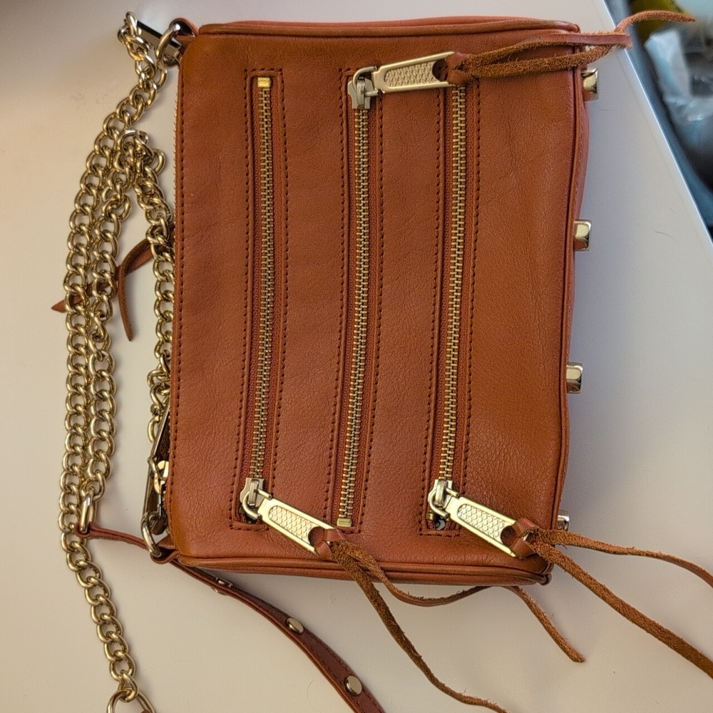 Rebecca Minkoff Mini 5 Zip Leather Crossbody Convertible Bag